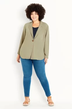 Evans Green Soft Button Jacket