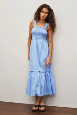 Next Cotton Maxi Shirred Dress