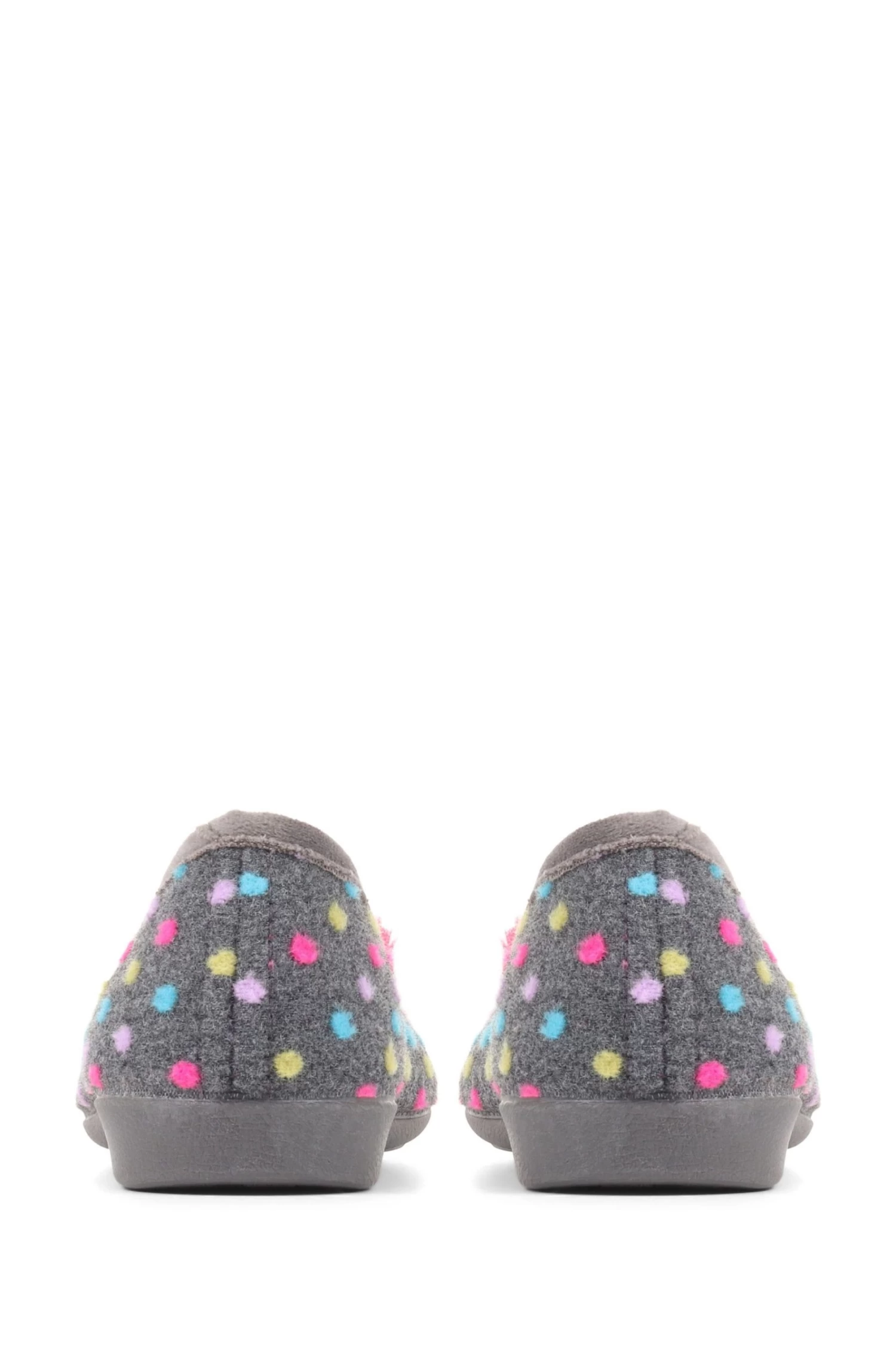 Pavers Grey Pom Pom Slip-On Slippers 2 Pavers Grey Pom Pom Slip-On Slippers - Image 2