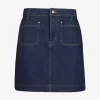 Boden Blue Patch Pocket Denim Mini Skirt