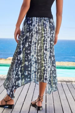 Next Blue Tie Dye Hanky Hem Midi Skirt -Roman Store D04 898s3 scaled