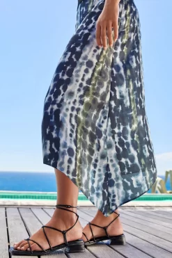 Next Blue Tie Dye Hanky Hem Midi Skirt -Roman Store D04 898s4 scaled