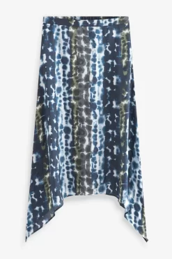 Next Blue Tie Dye Hanky Hem Midi Skirt -Roman Store D04 898s5 scaled