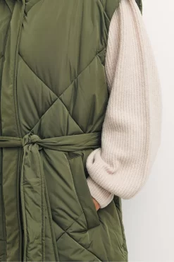 Nobody's Child Green Caroline Longline Diamond Quilted Puffer Gilet -Roman Store D16527s9 scaled