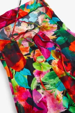 Myleene Klass Black Floral Satin Maxi Slip Dress -Roman Store D23838s10 scaled