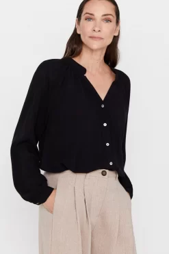 Cortefiel Black Fluid Shirt