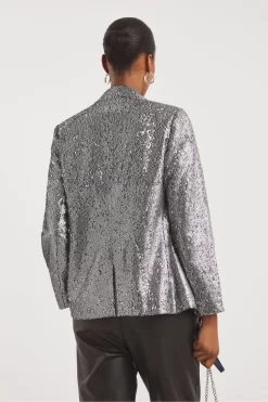 JD Williams Silver Sequin Single Breasted Suit: Blazer -Roman Store D26696s4 scaled