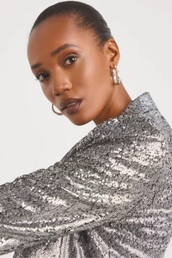 JD Williams Silver Sequin Single Breasted Suit: Blazer -Roman Store D26696s5 scaled