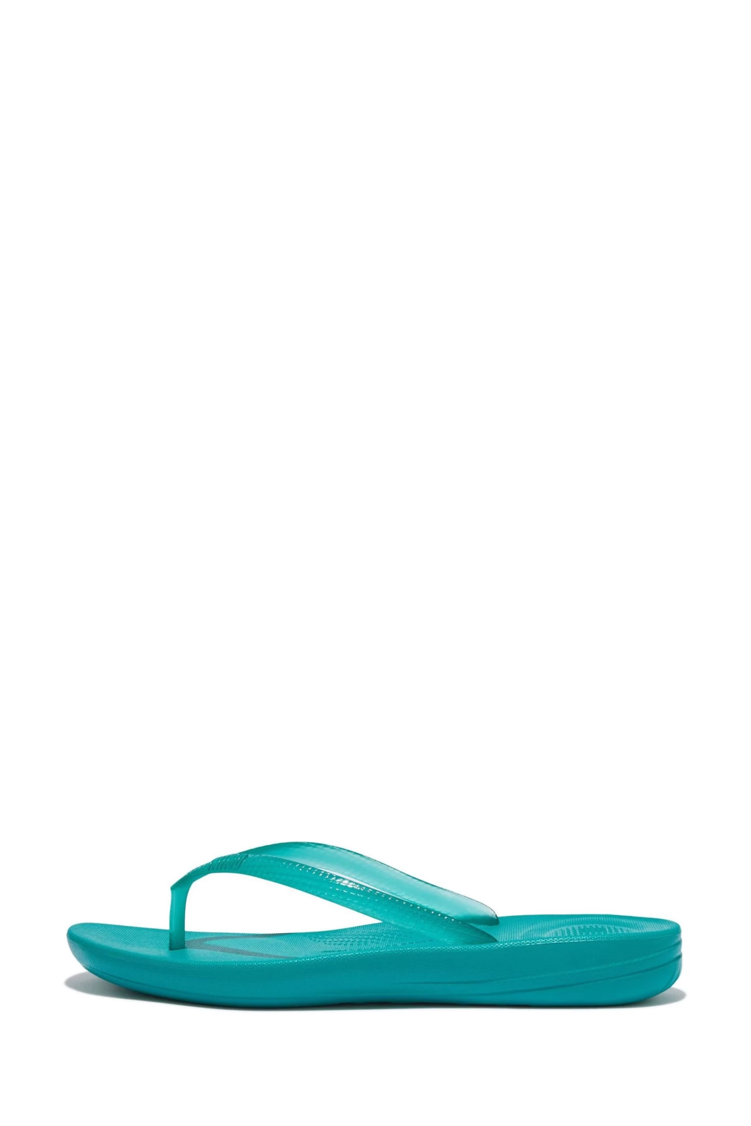 FitFlop Teal Iqushion Transparent Flip-Flops 1 FitFlop Teal Iqushion Transparent Flip-Flops