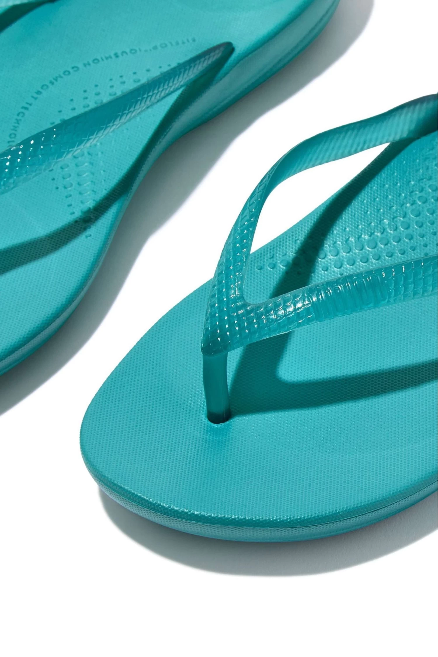 FitFlop Teal Iqushion Transparent Flip-Flops 4 FitFlop Teal Iqushion Transparent Flip-Flops - Image 4