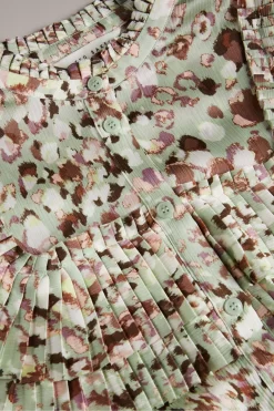 Ted Baker Green Indira Blouse With Ruffle Bib Detail -Roman Store D40087s5 scaled