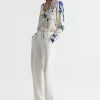 Reiss Mel V-Neck Printed Blouse