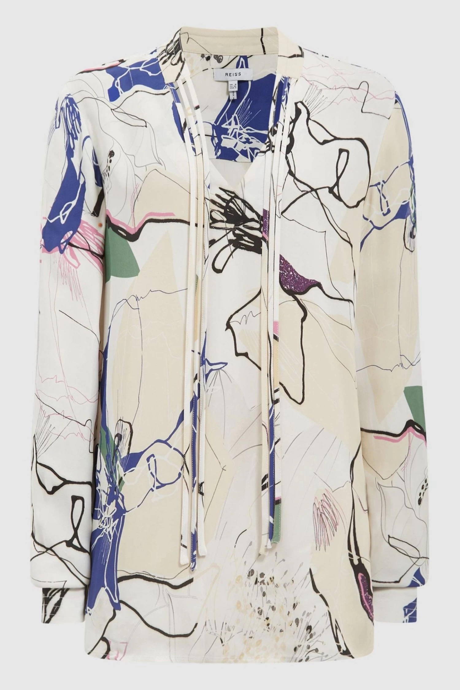 Reiss Mel V-Neck Printed Blouse 2 Reiss Mel V-Neck Printed Blouse - Image 2