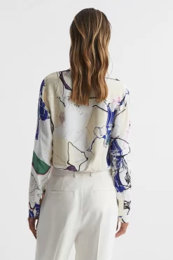 Reiss Mel V-Neck Printed Blouse 10 Reiss Mel V-Neck Printed Blouse -Roman Store D49 979s5 scaled