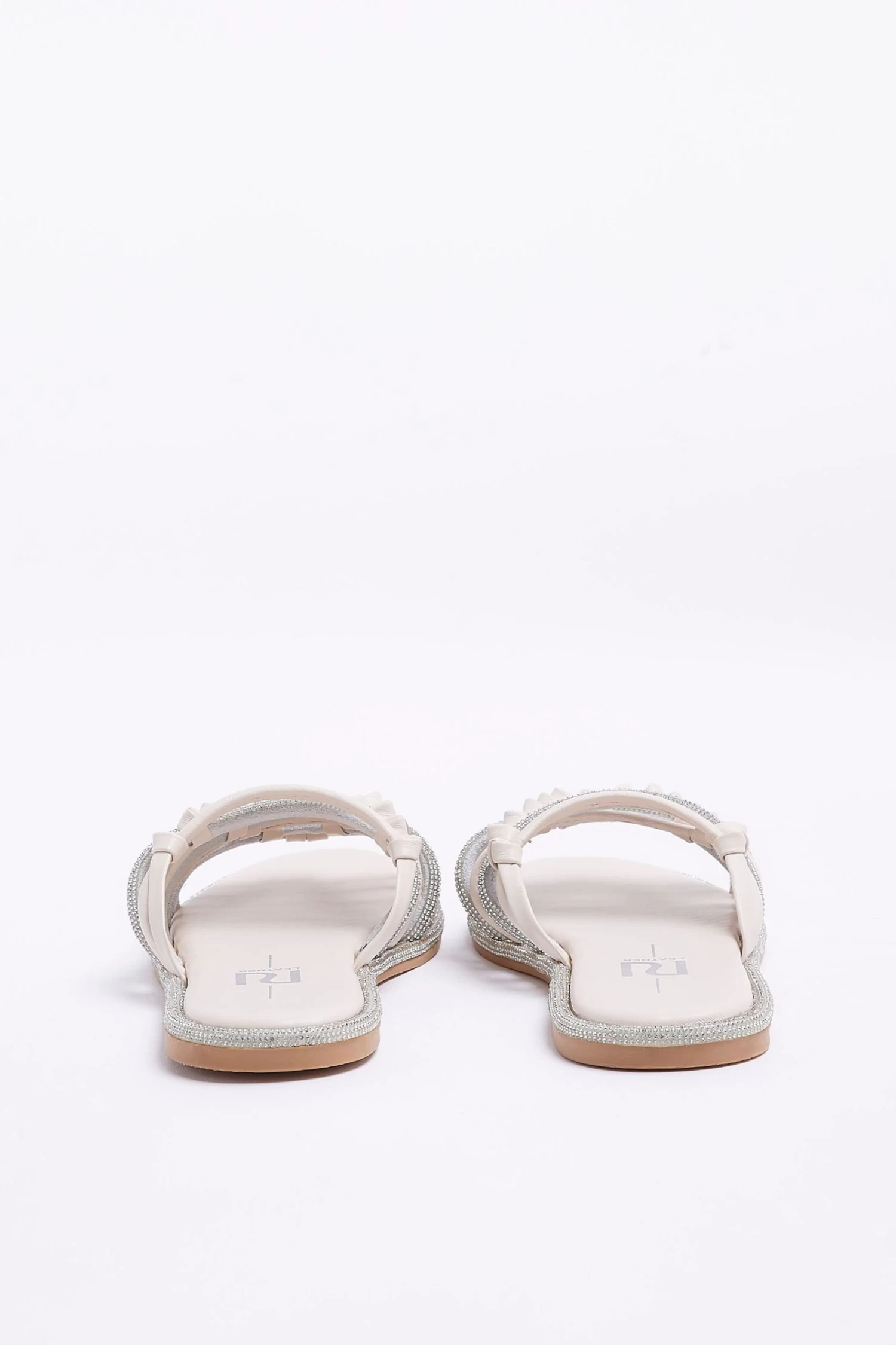 River Island Cream Embellished Knotted Sandals 2 River Island Cream Embellished Knotted Sandals - Image 2