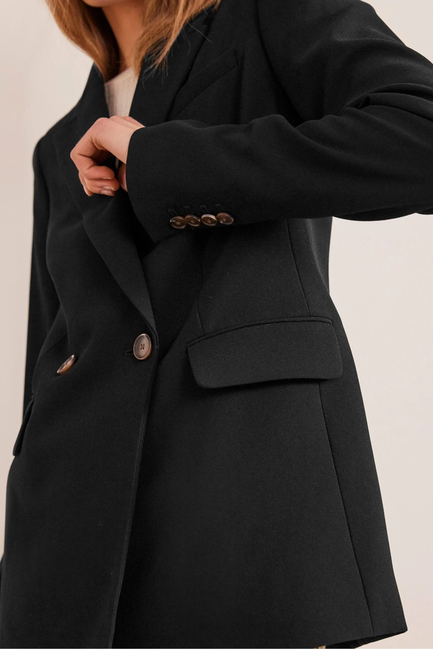 Boden Double Breasted Crepe Black Blazer 4 Boden Double Breasted Crepe Black Blazer - Image 4