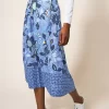 White Stuff Blue Ciara Linen Skirt