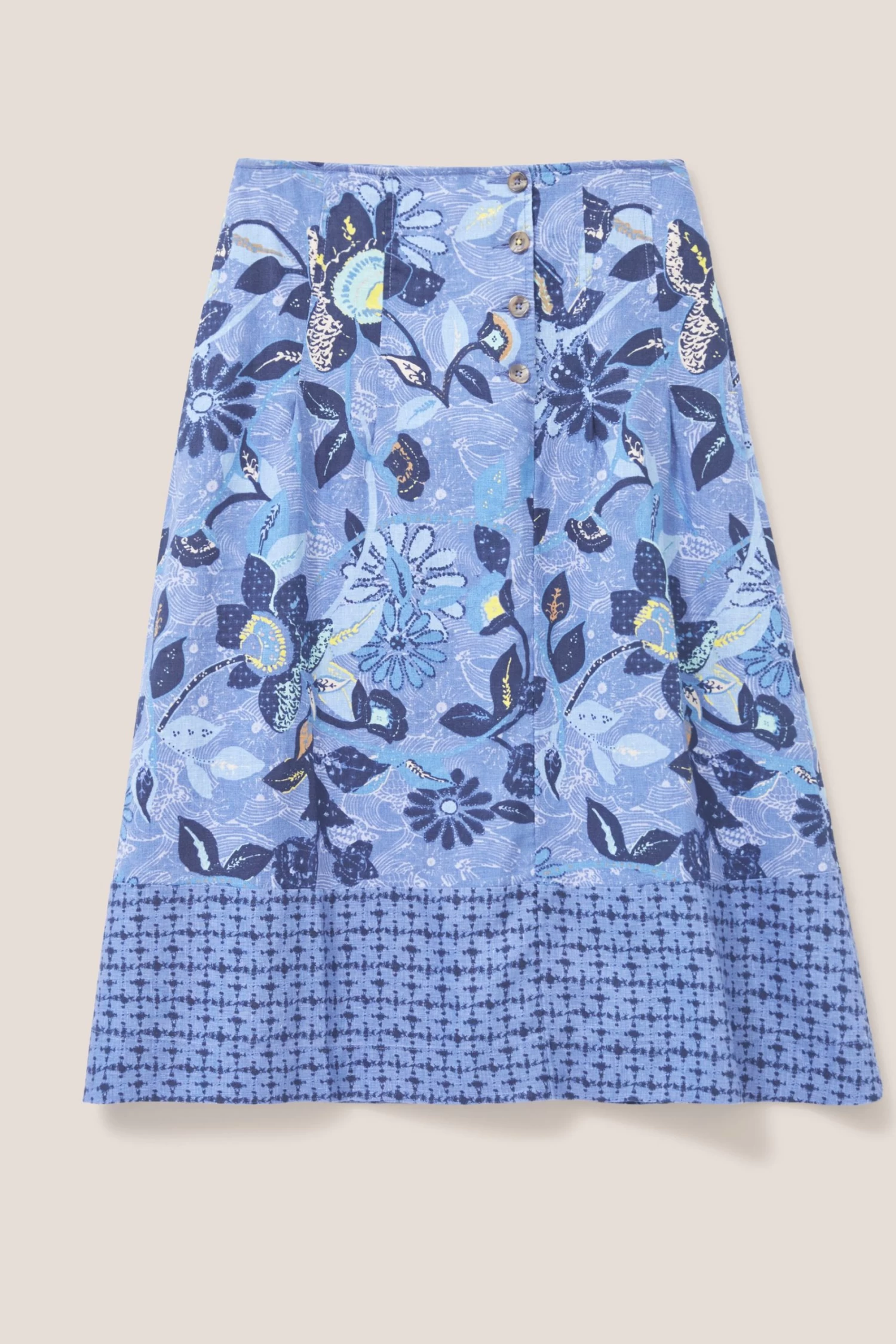 White Stuff Blue Ciara Linen Skirt 5 White Stuff Blue Ciara Linen Skirt - Image 5