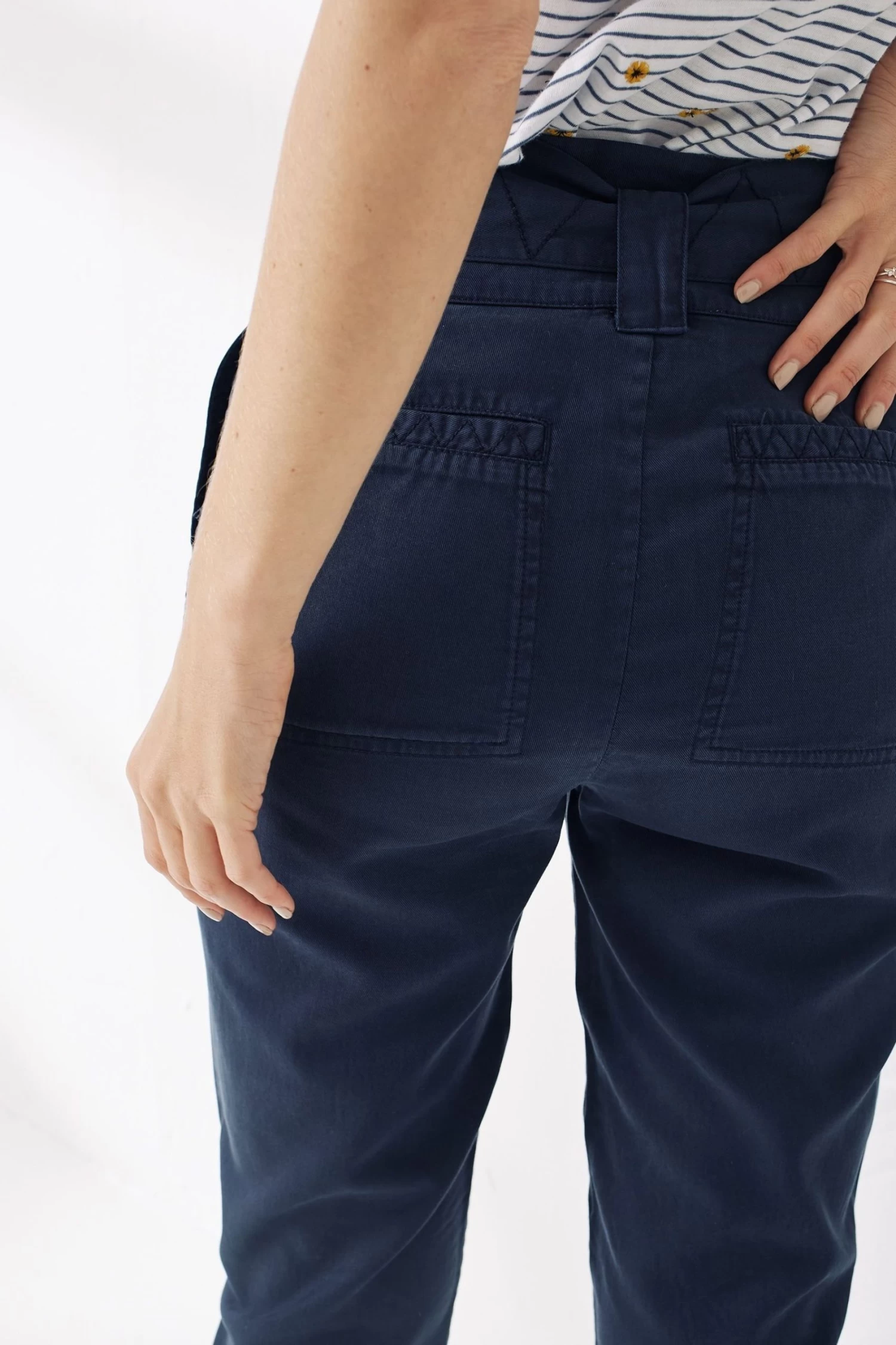 FatFace Blue Paperbag Trousers 4 FatFace Blue Paperbag Trousers - Image 4