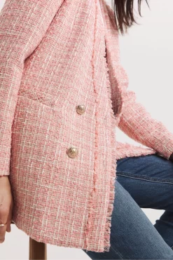 JD Williams Pink Rose Boucle Collarless Blazer -Roman Store D60 039s4 scaled