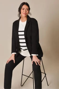 Live Unlimited Curve Black Jersey Blazer -Roman Store D60780s3 scaled