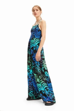 Desigual Tropical Green Print Wide Leg Jumpsuit -Roman Store D64009s3 scaled