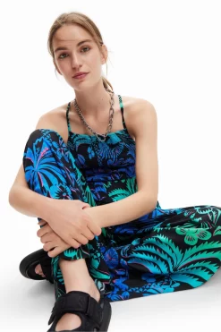Desigual Tropical Green Print Wide Leg Jumpsuit -Roman Store D64009s4 scaled