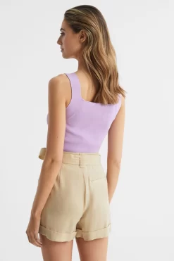 Reiss Tamara Square Neck Ribbed Vest -Roman Store D65 807s5 scaled