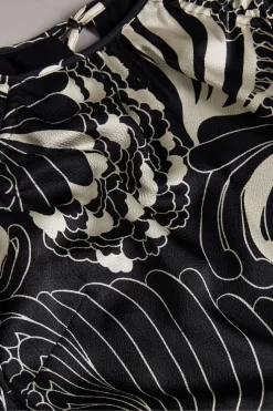 Ted Baker Faridda Black Printed Mini Dress With Puff Sleeves -Roman Store D66217s5 scaled