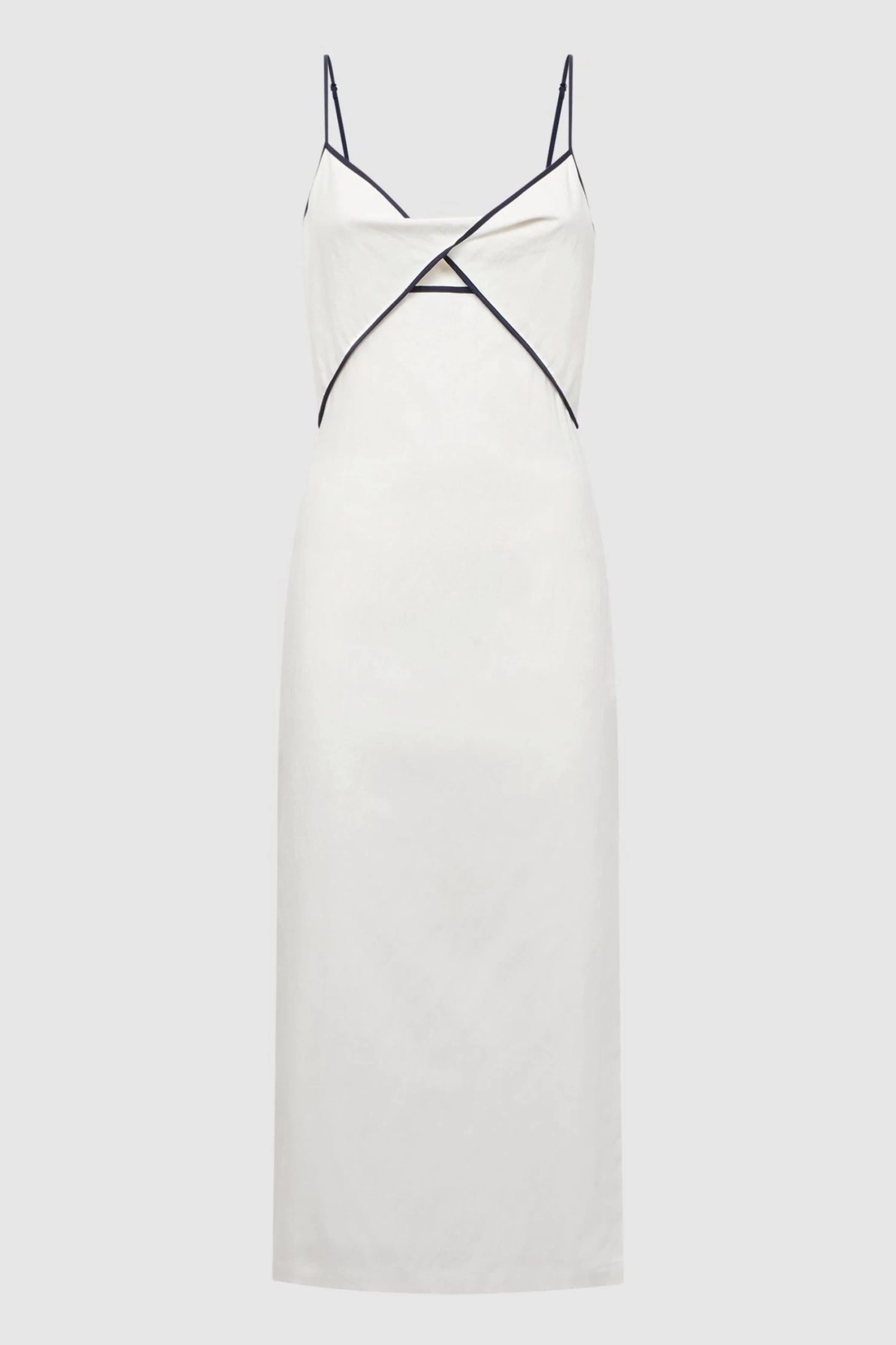 Reiss Leona Strappy Cotton-Linen Midi Dress 2 Reiss Leona Strappy Cotton-Linen Midi Dress - Image 2