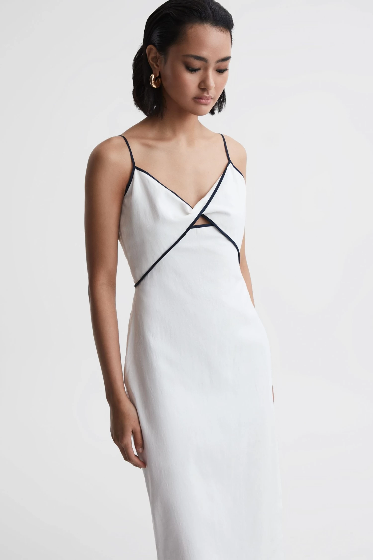Reiss Leona Strappy Cotton-Linen Midi Dress 4 Reiss Leona Strappy Cotton-Linen Midi Dress - Image 4