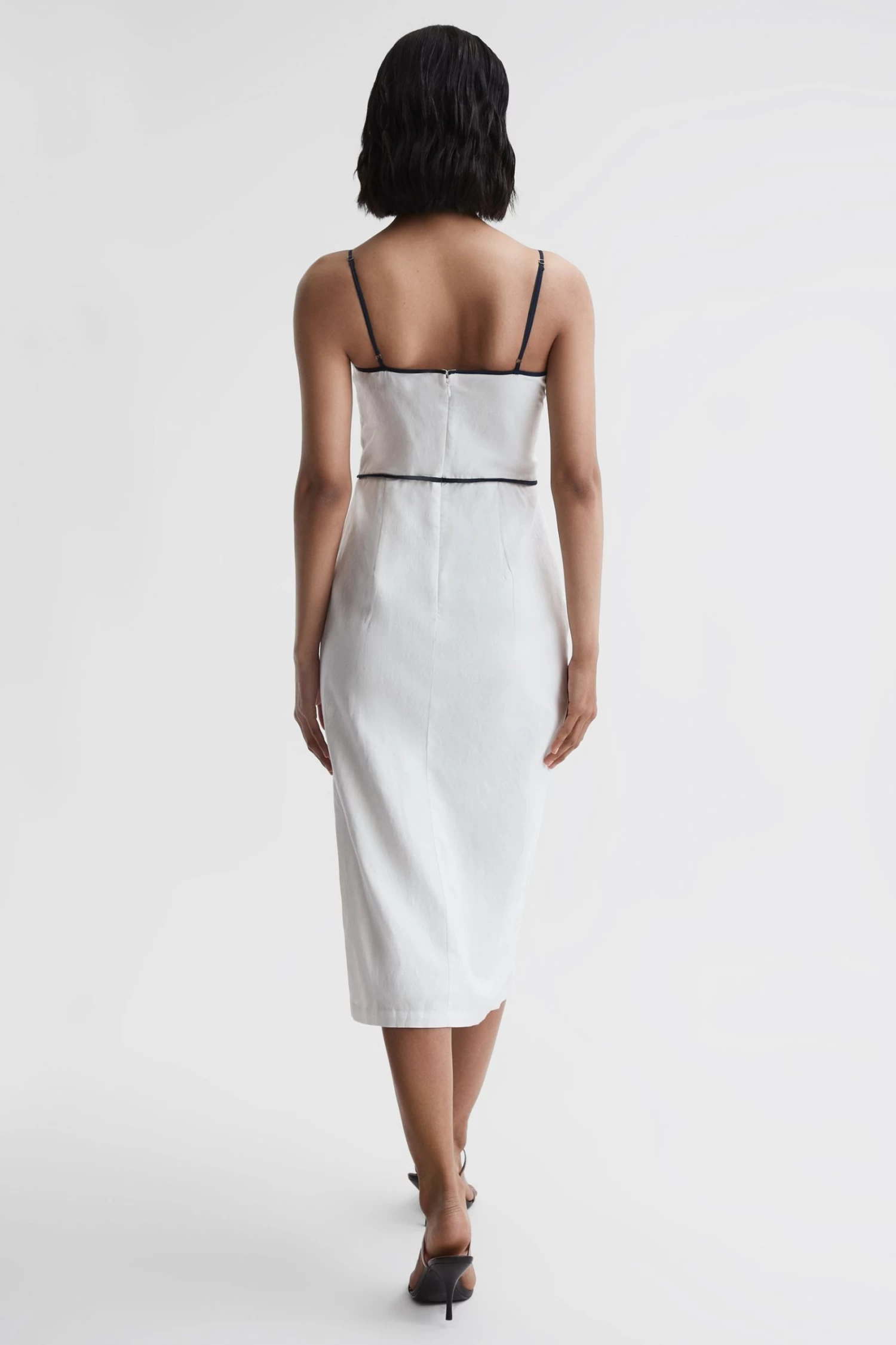 Reiss Leona Strappy Cotton-Linen Midi Dress 5 Reiss Leona Strappy Cotton-Linen Midi Dress - Image 5