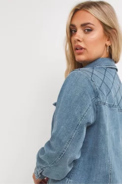 Simply Be Denim Quilted Ruffle Detail Dress -Roman Store D71069s3 scaled