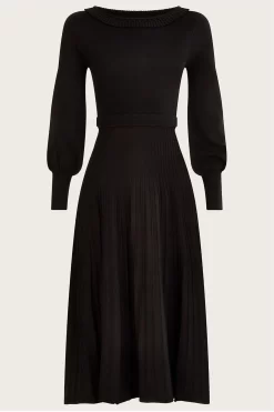 Monsoon Pleat Trim Black Midi Dress 7 Monsoon Pleat Trim Black Midi Dress -Roman Store D71597s4 scaled