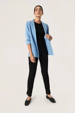 Soaked In Luxury Blue Shirley 3/4 Sleeve Blazer -Roman Store D76283s3 scaled