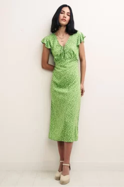 Nobody's Child Green Lily Midi Dress