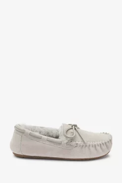 Pure Collection Grey Sheepskin Moccasins