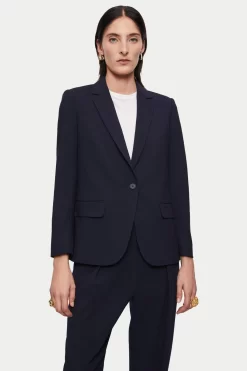 Jigsaw Blue Crosshatch Knox Blazer