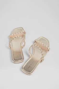 LK Bennett Yellow Ria Gold Leather And Crystal Plated Flat Sandals 6 LK Bennett Yellow Ria Gold Leather And Crystal Plated Flat Sandals -Roman Store D82915s3 scaled