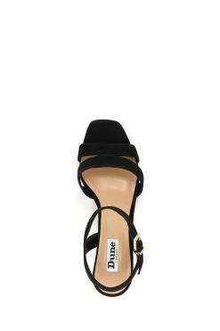 Dune London Black Molten Mid Heel Platform Sandals -Roman Store D83384s5 scaled