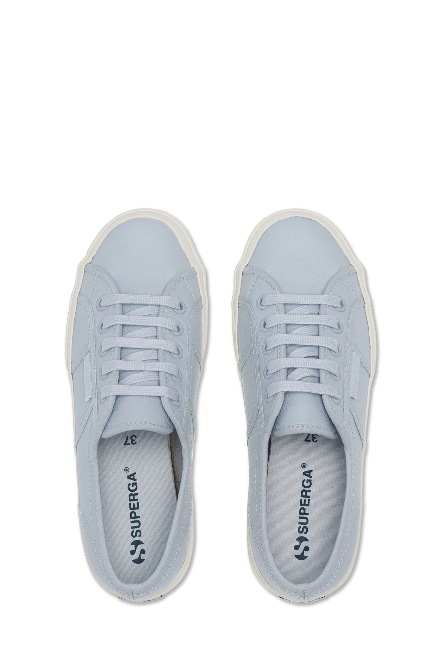 Superga Blue 2750 Cotu Classic Leather Trainers 4 Superga Blue 2750 Cotu Classic Leather Trainers - Image 4