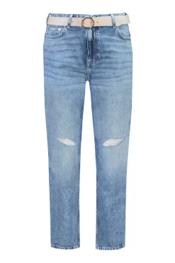 F&F Blue Midwash Ripped Belted Mom Jeans 9 F&F Blue Midwash Ripped Belted Mom Jeans -Roman Store D85716s5 scaled