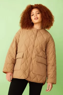 F&F Natural Fashion Onion Quilted Bomber Jacket