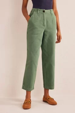 Boden Green Casual Tapered Cotton Trousers