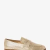 Boden Gold Woven Leather Loafers