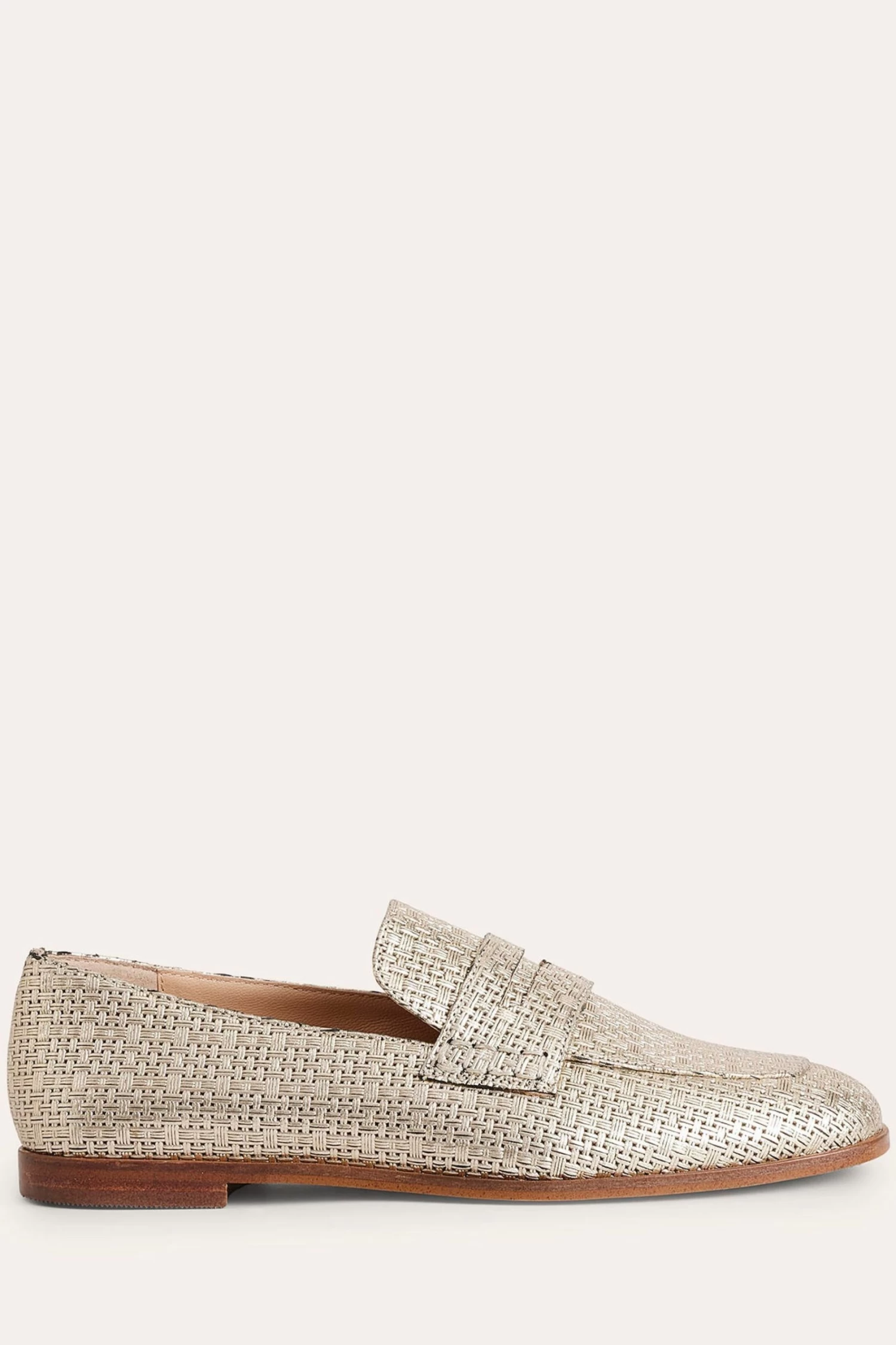 Boden Gold Woven Leather Loafers 2 Boden Gold Woven Leather Loafers - Image 2
