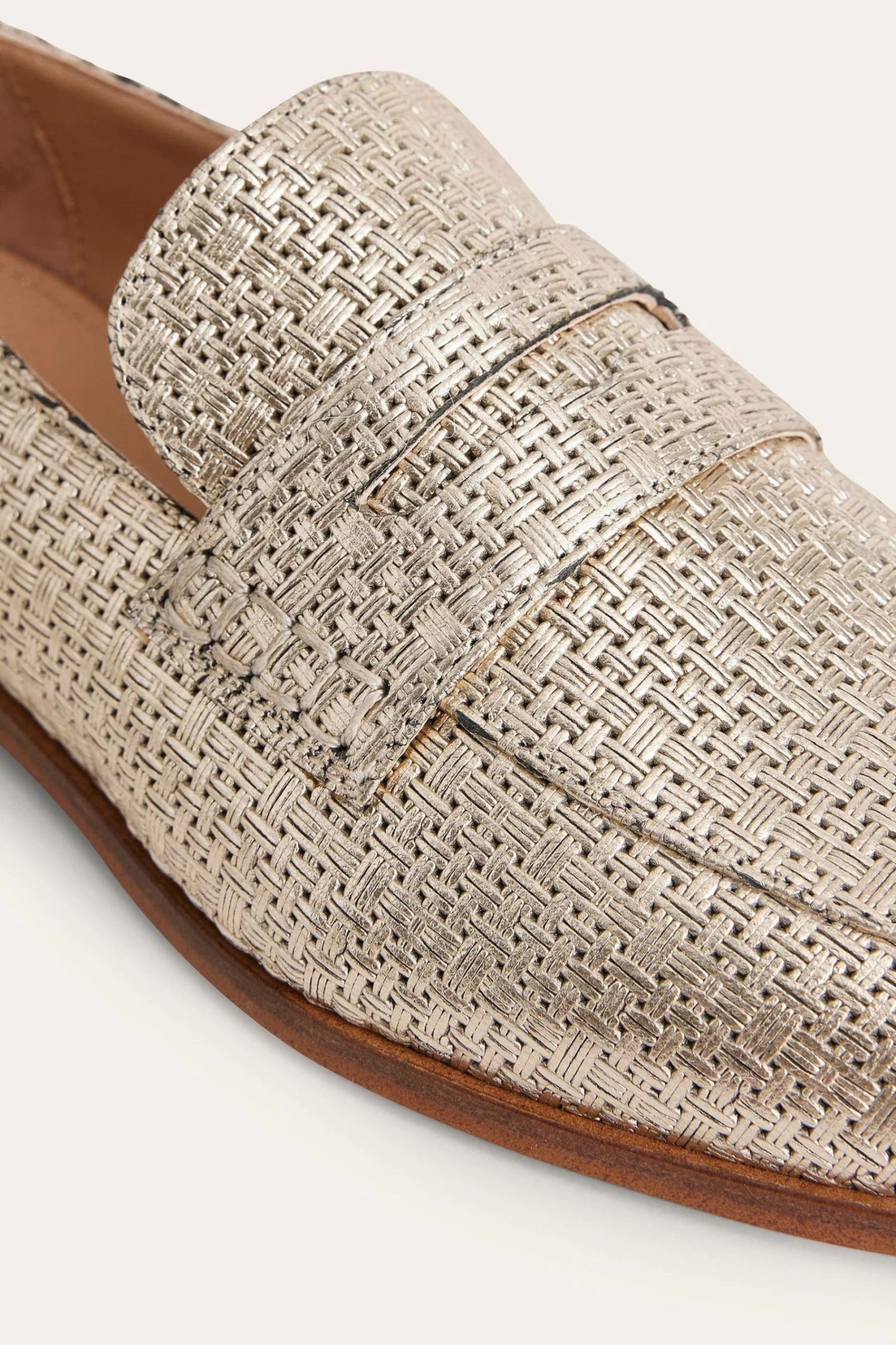 Boden Gold Woven Leather Loafers 4 Boden Gold Woven Leather Loafers - Image 4