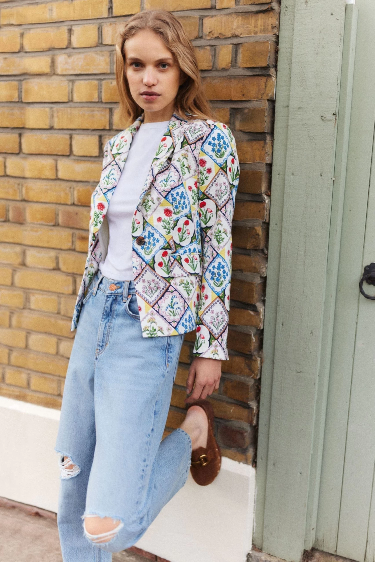 Boden White Textured Cotton Blazer 3 Boden White Textured Cotton Blazer - Image 3