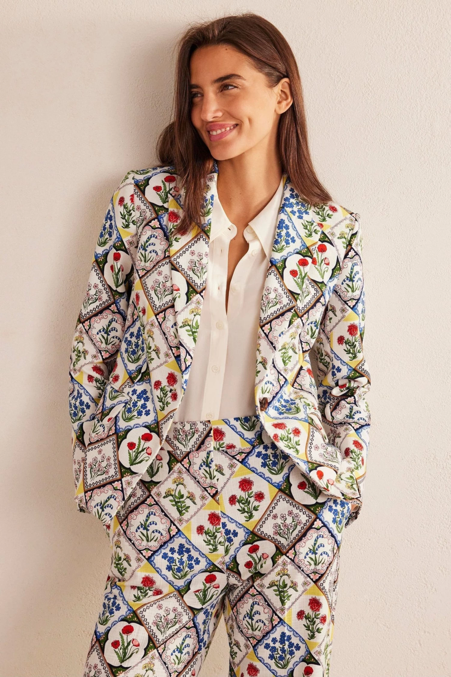 Boden White Textured Cotton Blazer 4 Boden White Textured Cotton Blazer - Image 4