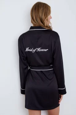 Personalised Maid Of Honour Satin Dressing Gown By HA Designs